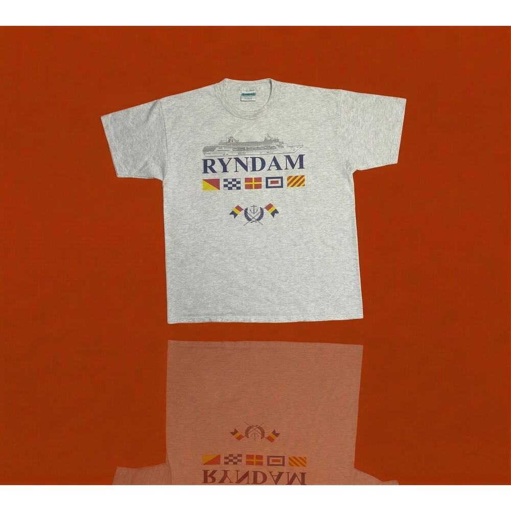 Vintage Ryndam Cruise Ship Sailing T-Shirt XL, Made in USA Nautical Signal Flags